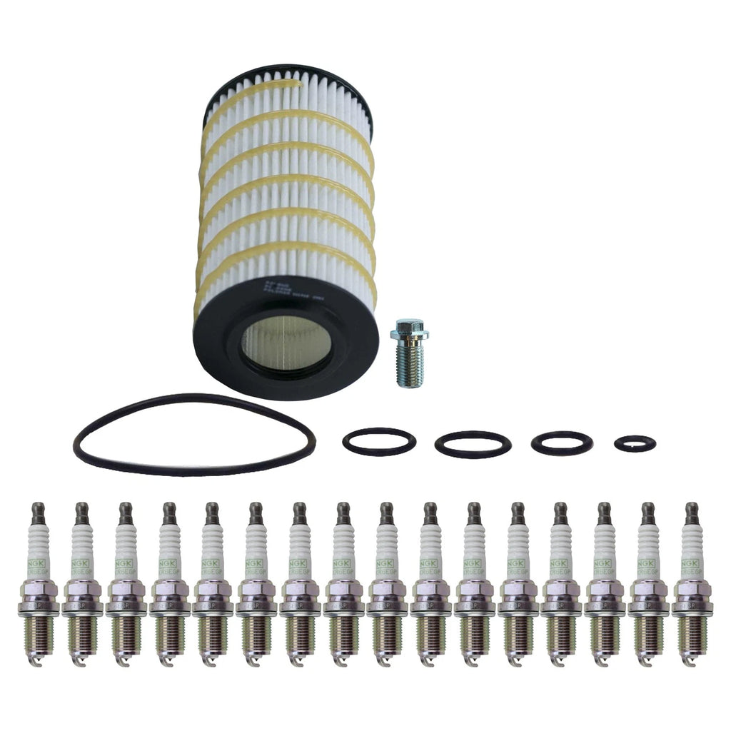 Wix Engine Oil Filter & NGK 16 Platinum Spark Plugs for W203 C55 AMG (2001–2007)