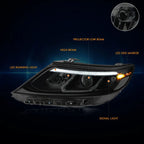 LED Projector Headlights for Kia Sorento EX/SX (2014–2015) - Clear Corner Smoked