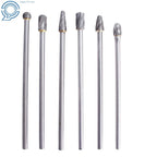 6X Rotary Aluminum 10mm Cut Burrs for Long Reach Carbide Burs 1/4" Shank