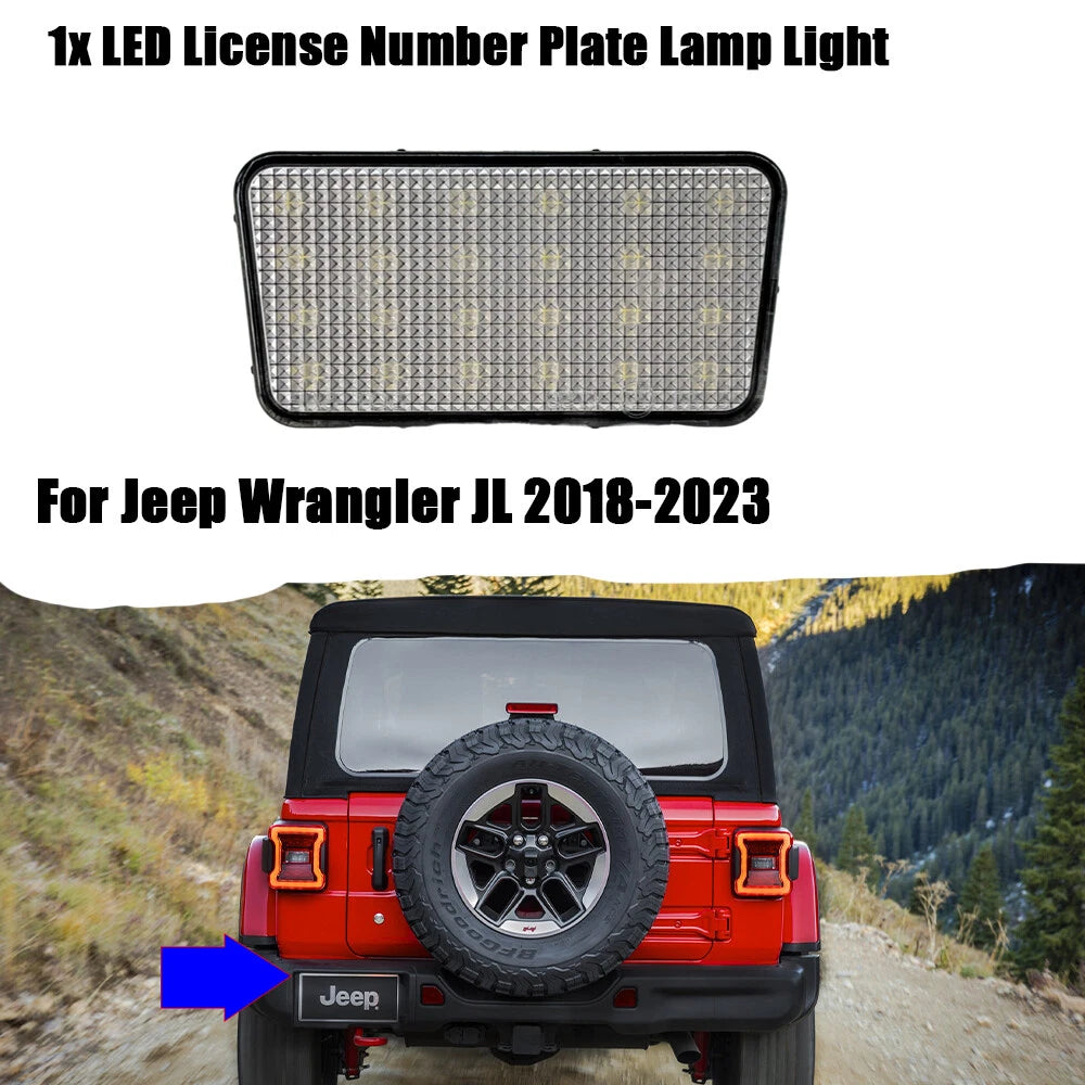 1X White SMD Full LED License Plate Light for Jeep Wrangler JL (2018–2023)