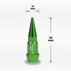 Set of 4 Green Aluminum Tire Valve Stem Caps for Universal Fit (45mm)
