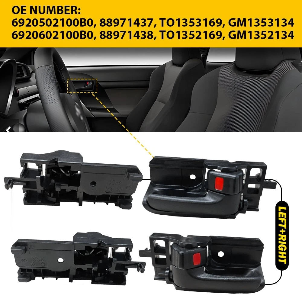 Set of 4 Interior Door Handles Black for Toyota Corolla Matrix Tacoma (2003–2015)