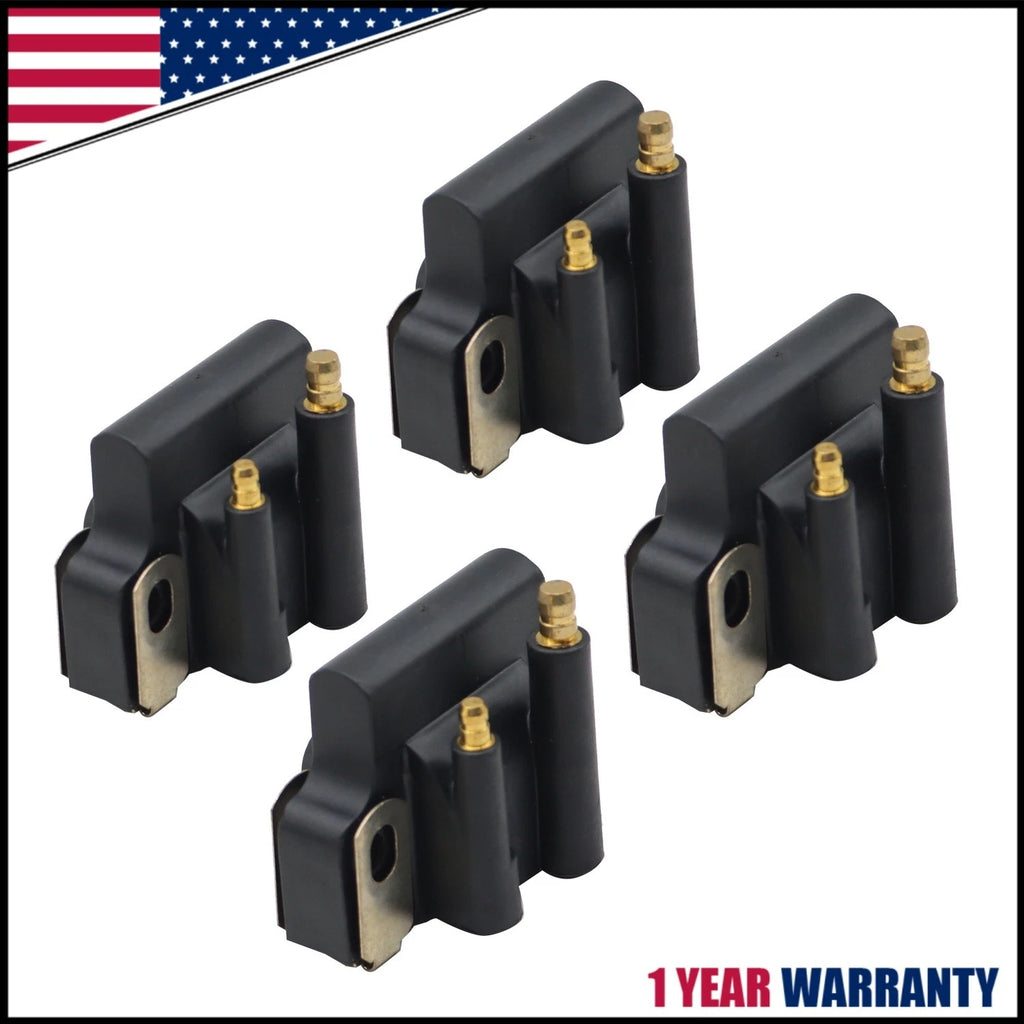Set of 4 Ignition Coils for Johnson Evinrude 4-225HP (1985–1999) 582508 18-5179 183-2508
