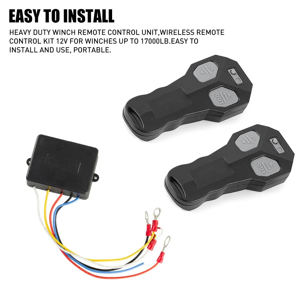 Wireless Winch Remote Control Kit for Jeep Truck ATV SUV (12V)