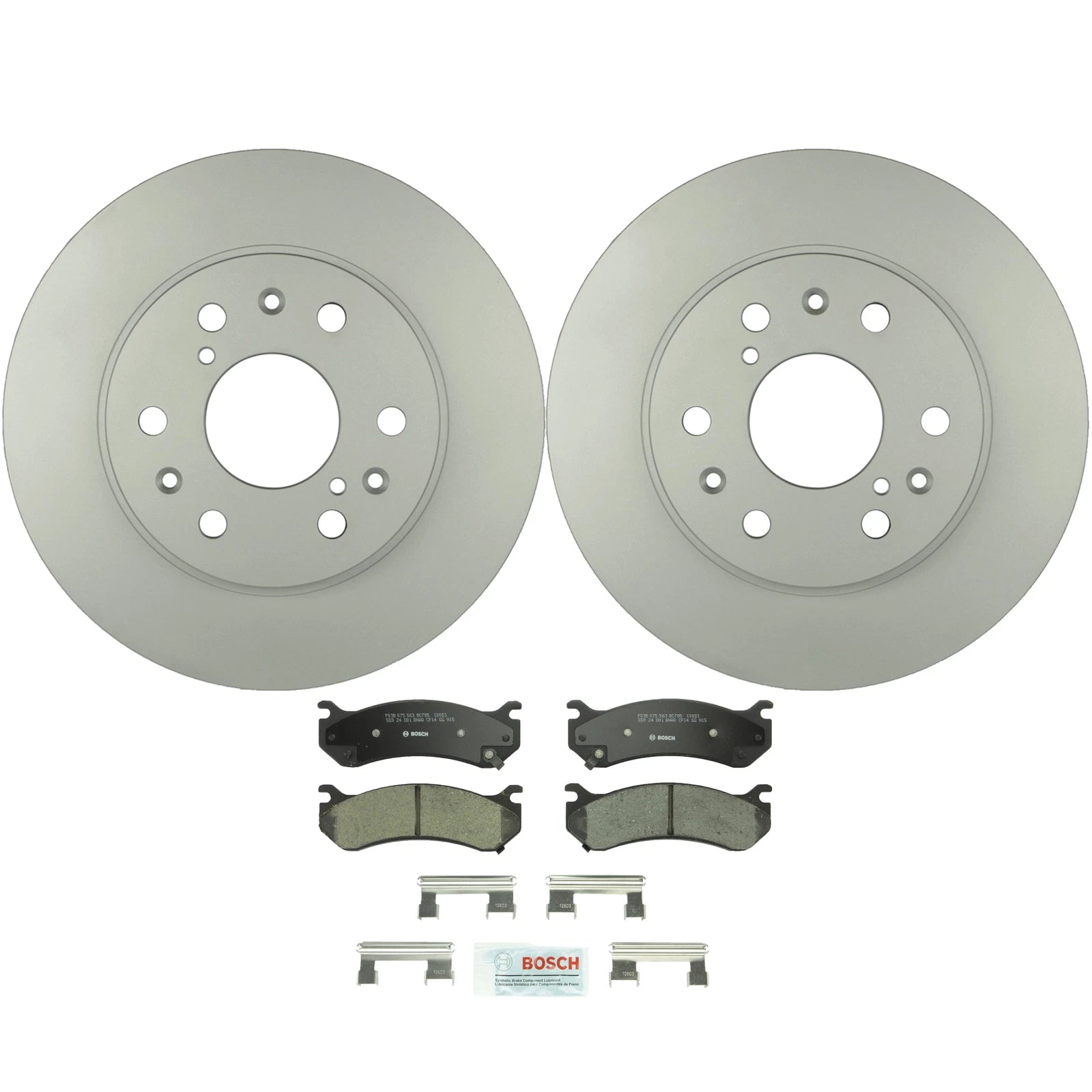 Set of 2 Bosch Front Vented Rotors & Ceramic Brake Pads for Cadillac GMC