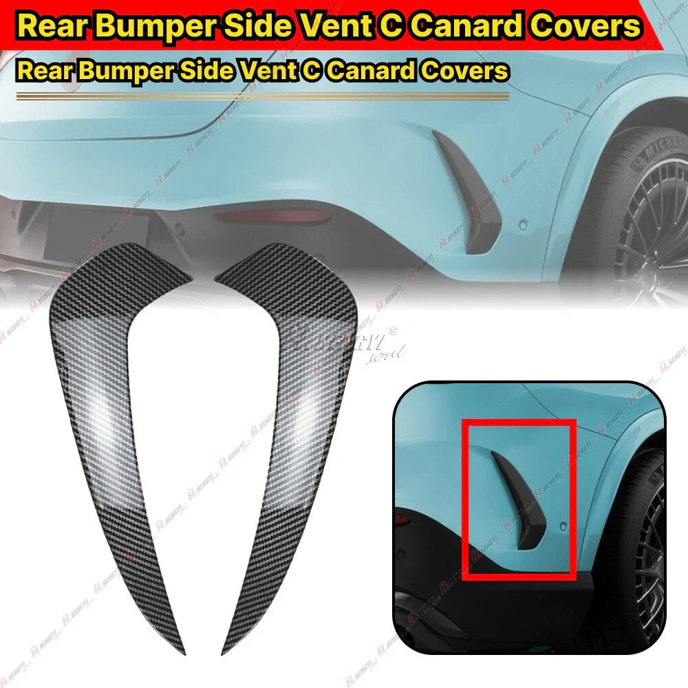 Rear Bumper Side Vent Blade Trim Canards for Mercedes GLC Coupe C254