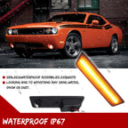2X Smoked Lens Amber LED Front Side Marker Lights for Dodge Challenger (2008–2014)