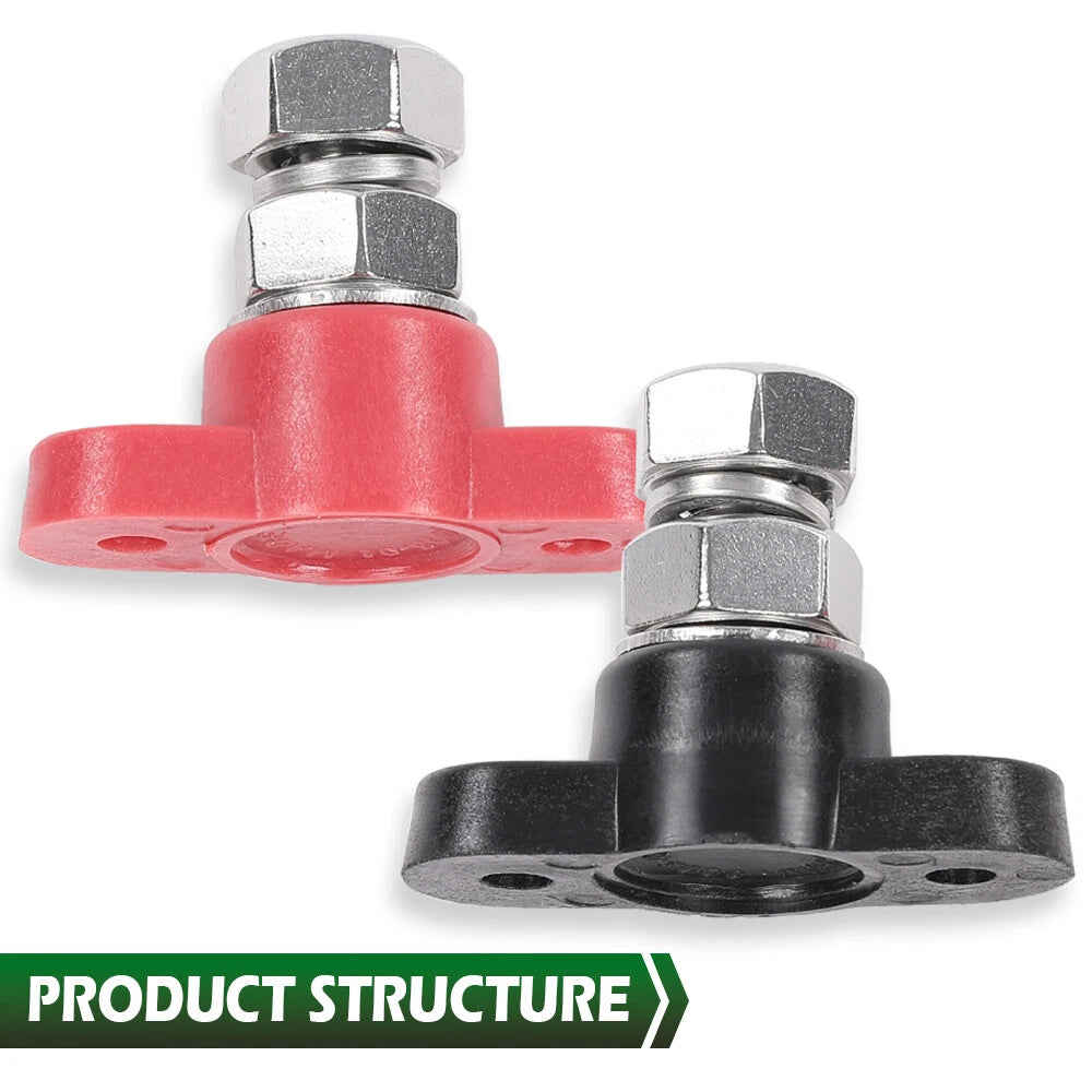 Set of 2 Junction Block Power Post Insulated Terminal Studs 3/8"