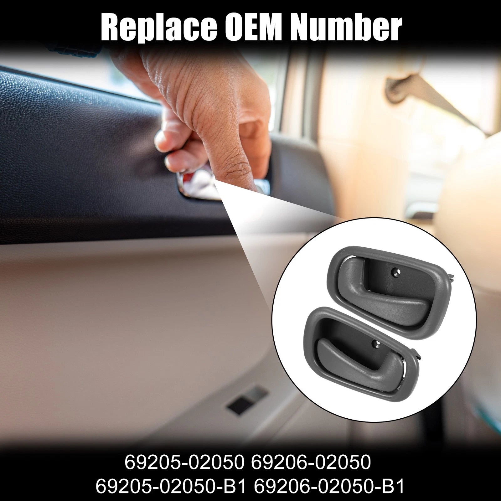 2X Interior Door Handle for Toyota (Gray) 703820100270