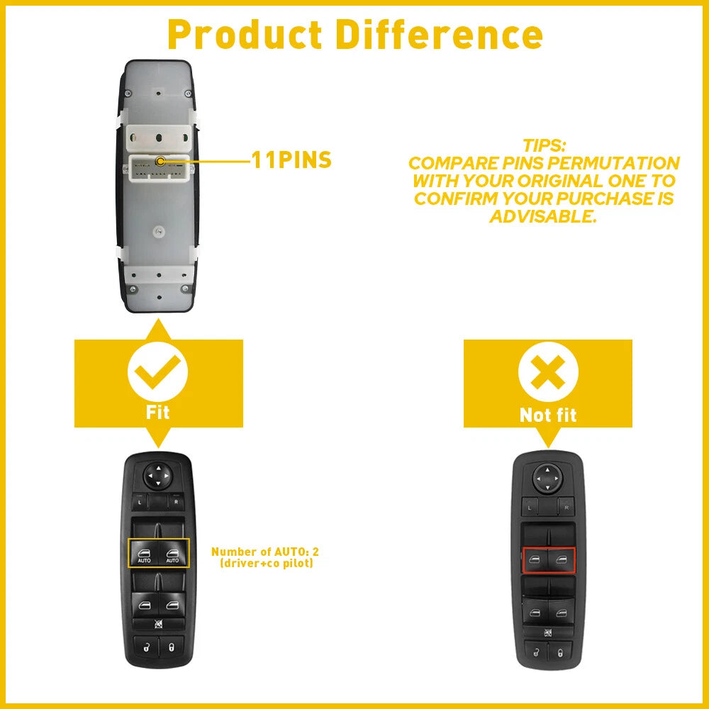 Power Window Control Switch for Dodge Durango (2014–2015)