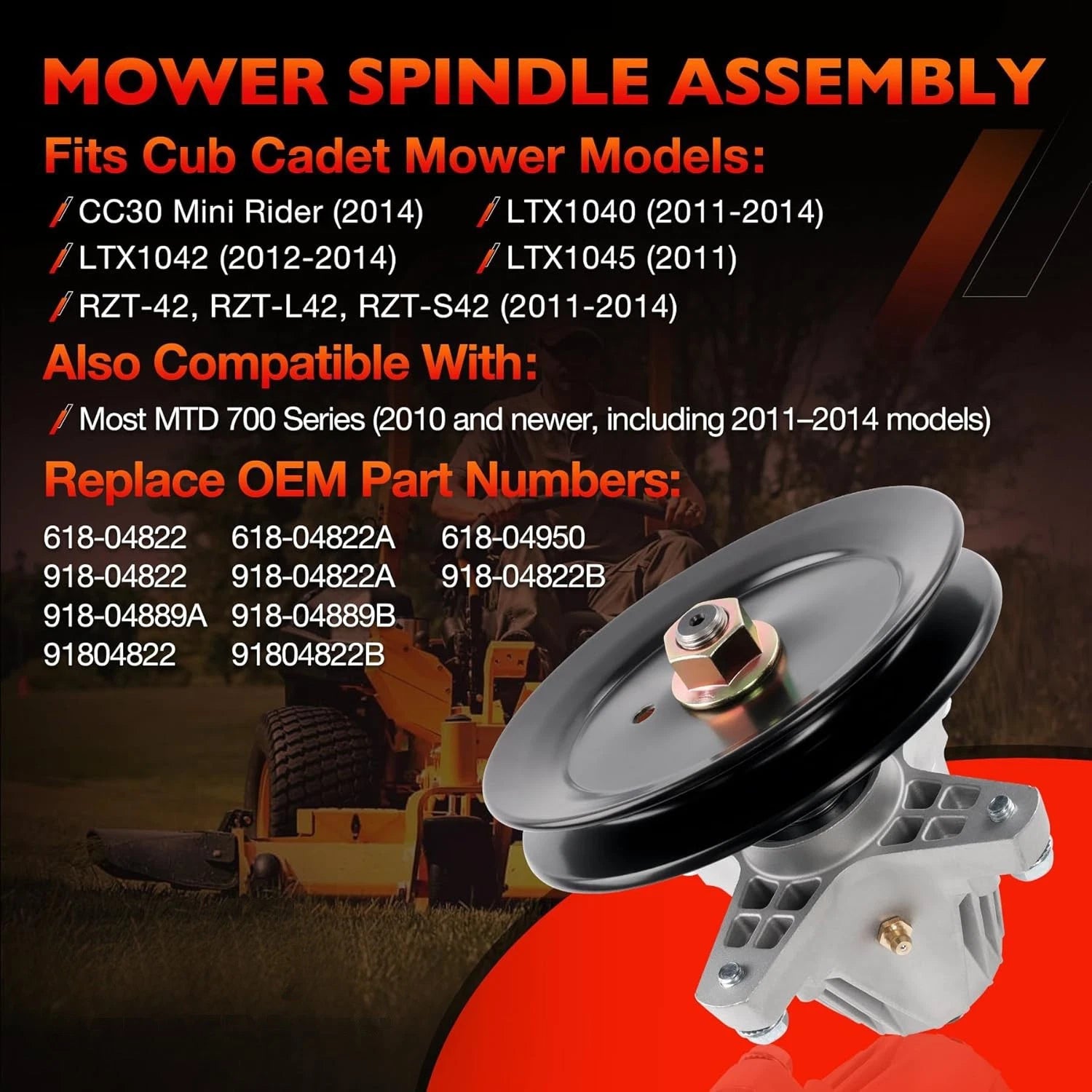 Blade Spindle Belt Idler Kit for Cub Cadet Ultima ZT2 ZTS2 ZT3 (60 Inch Deck)