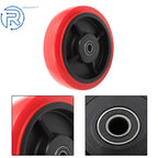 Set of 4 Heavy Duty Polyurethane Caster Wheels 8 Inch 1/2" Bore Axle