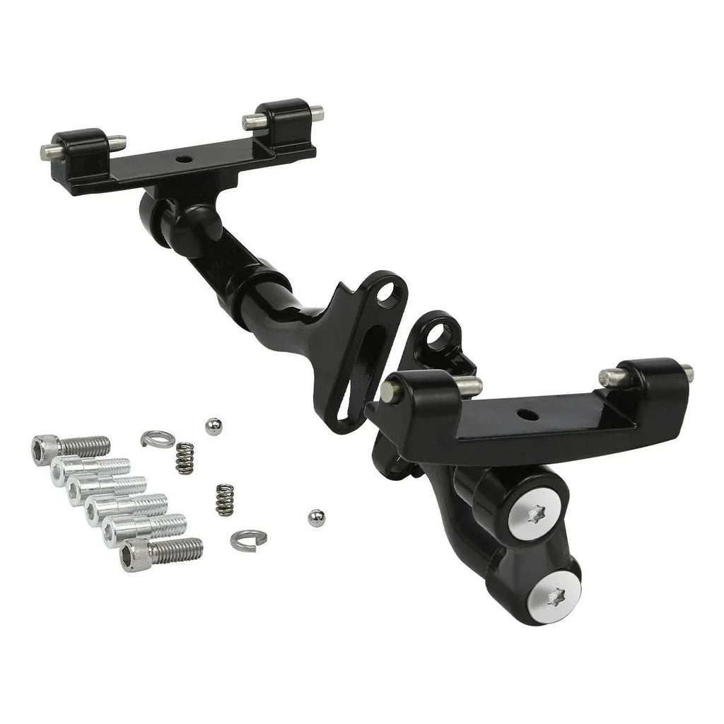 Black Adjustable Rear Footboard Mount for Harley Road King 1993-2025