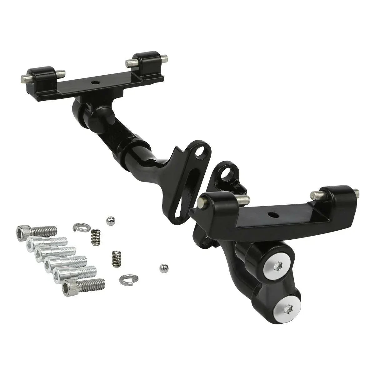 Black Adjustable Rear Footboard Mount for Harley Road King 1993-2025