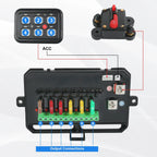 6 Gang Switch Panel for Car Boat (Dimmable, 720W, LED)