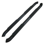 Black Titanium 4in Steel Oval Bent w/ Pads Step Nerf Bar for 09-19 Ram Crew Cab
