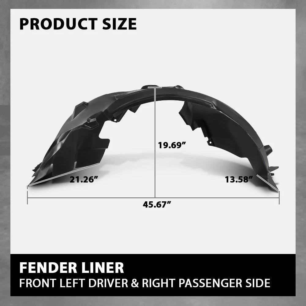 Set of 2 Front Fender Liner Splash Shields for Ford Focus (2012–2018)