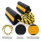 Set of 4 Wheel Chocks with Rope for RV Trailer Camper Truck