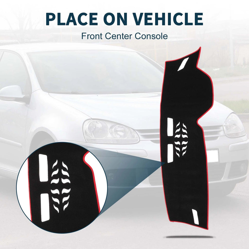 Dashboard Cover Mat for Volkswagen Golf 8 (2021–2024) Sun Protector Black Red