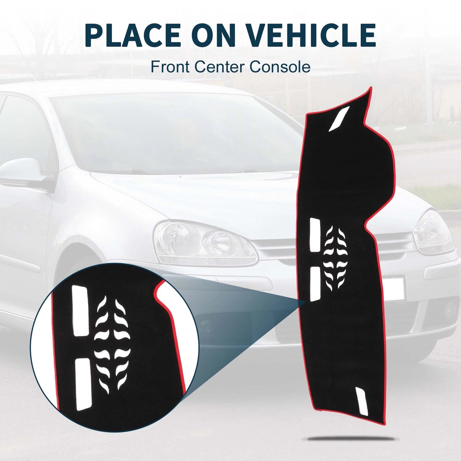 Dashboard Cover Mat for Volkswagen Golf 8 (2021–2024) Sun Protector Black Red