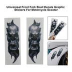 Front Fork Skull Decals for Motorcycle Scooter (Universal)
