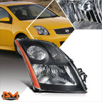 Passenger Side Headlight Lamp for Nissan Sentra 2.5L (2007–2009) Black