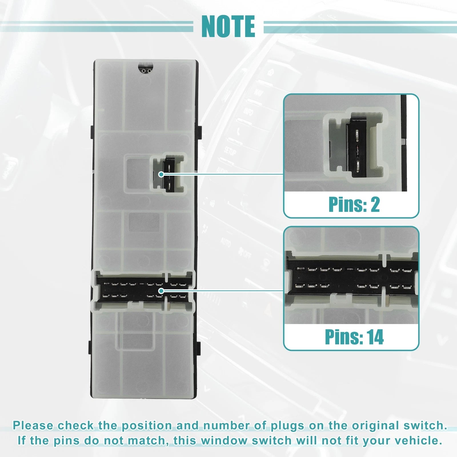 Set of 1 Master Power Window Switch for Nissan Altima (2002–2006)