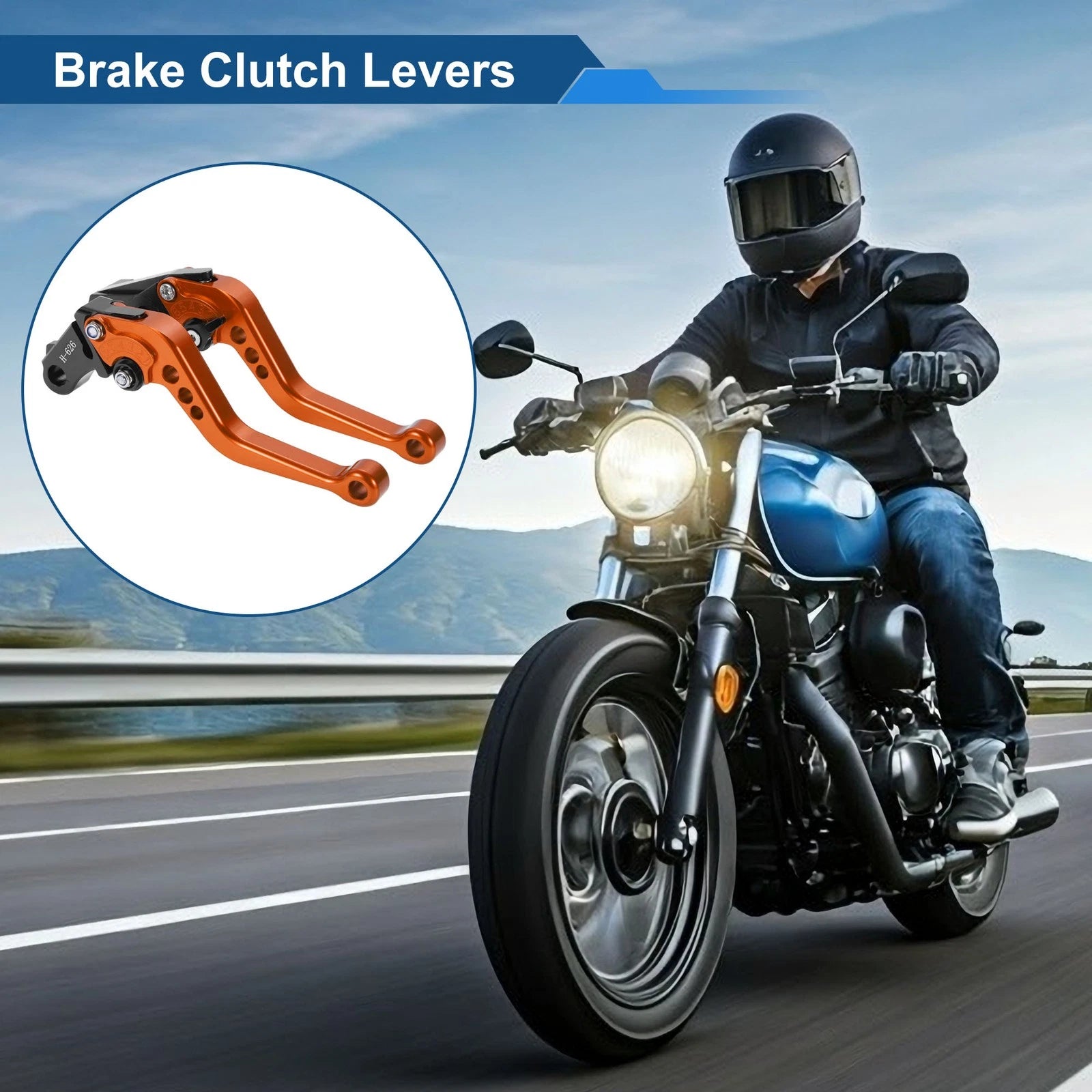 Long Brake Clutch Levers for Honda CB919 (2002–2007) Orange 1 Pair