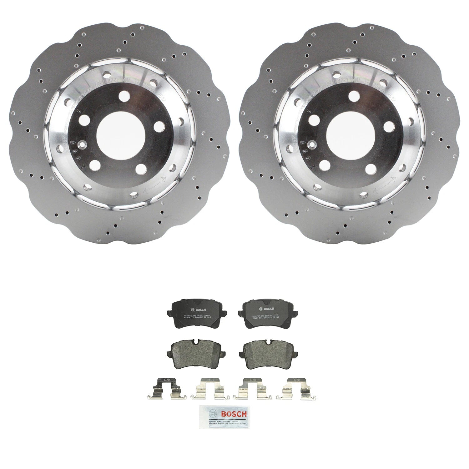 Set of 2 Vented Rotors & Brake Pads for Audi RS5 (2013–2015)