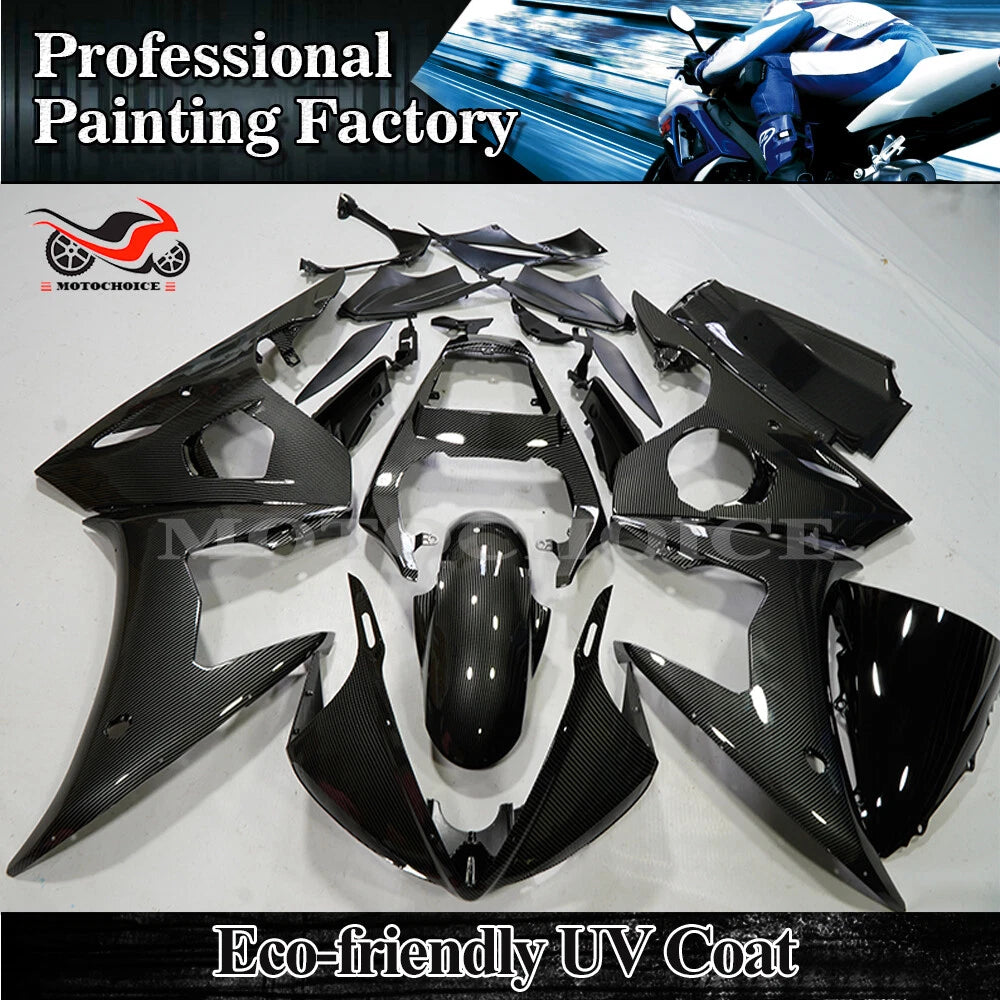 Black Carbon Fiber ABS Fairing Kit for Yamaha YZF R6/R6S (2003–2009)