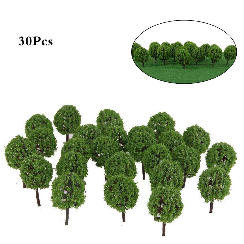 30Pcs 35mm Ball Trees for Model Train Railroad Layout HO OO Scale