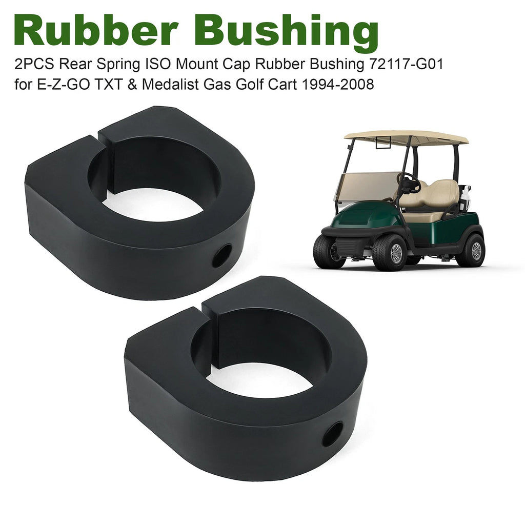Pair Rear Spring ISO Mount Cap Rubber Bushing 72117-G01 for E-Z-GO ST Sport II (2000–2023)