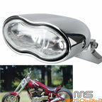Chrome Universal Wave Dual Hi/Low Beam Headlight for Harley Chopper Softail Dyna