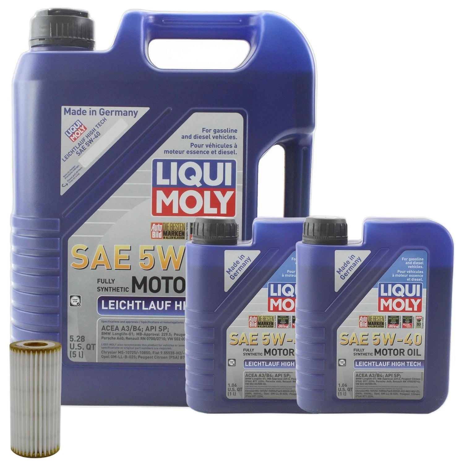 Engine Oil Change Kit 7L Liqui Moly 5W40 for Audi A6 Quattro