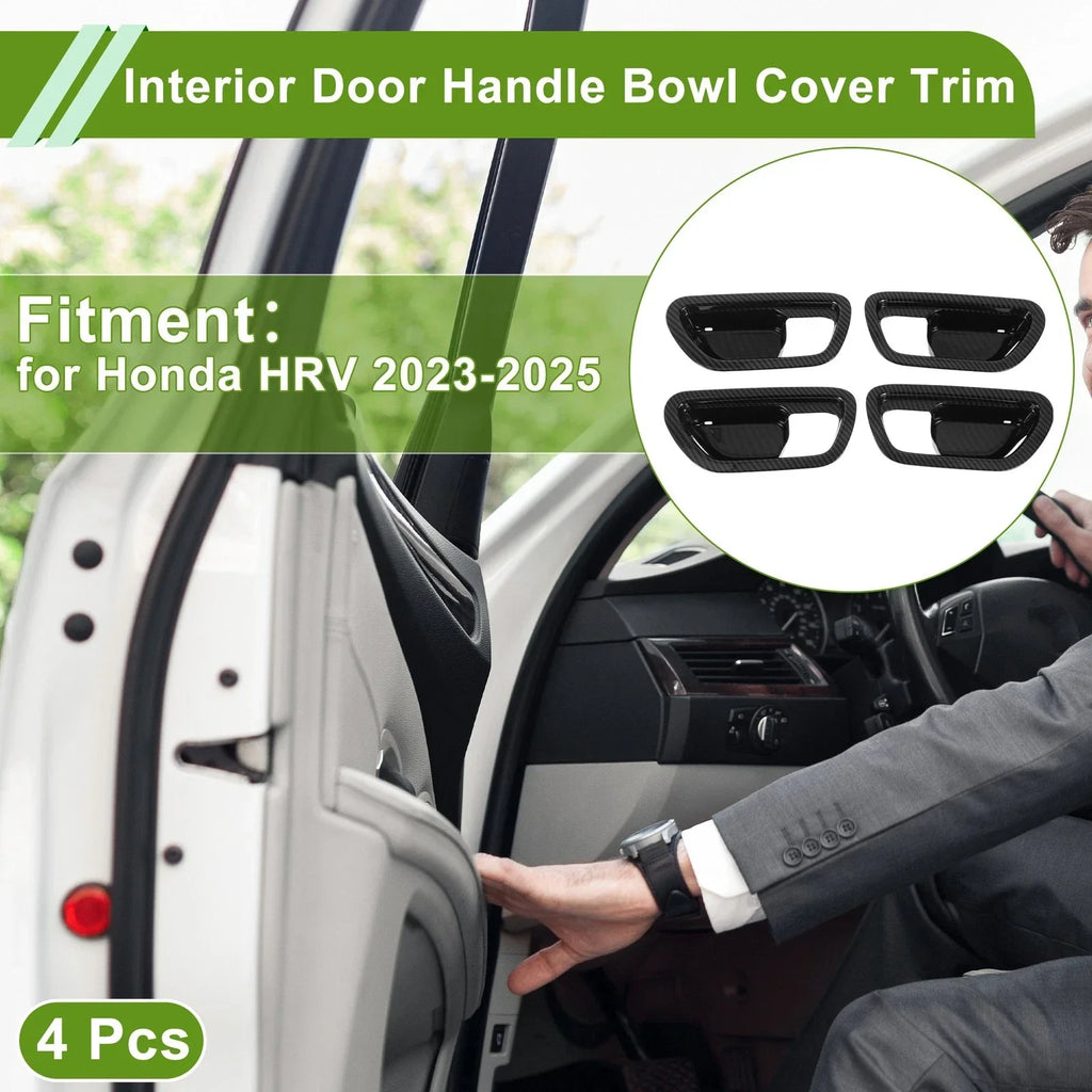 Interior Door Handle Bowl Cover Trim for Honda HR-V (2023-2025) Carbon Fiber