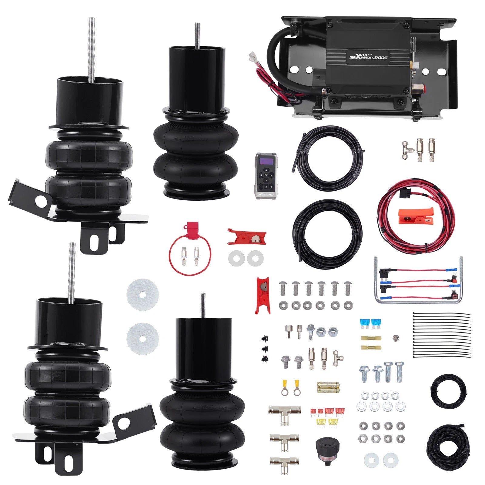 Set of 4 Air Springs + Wireless Controller for Chevy Impala Caprice (1965–1970)