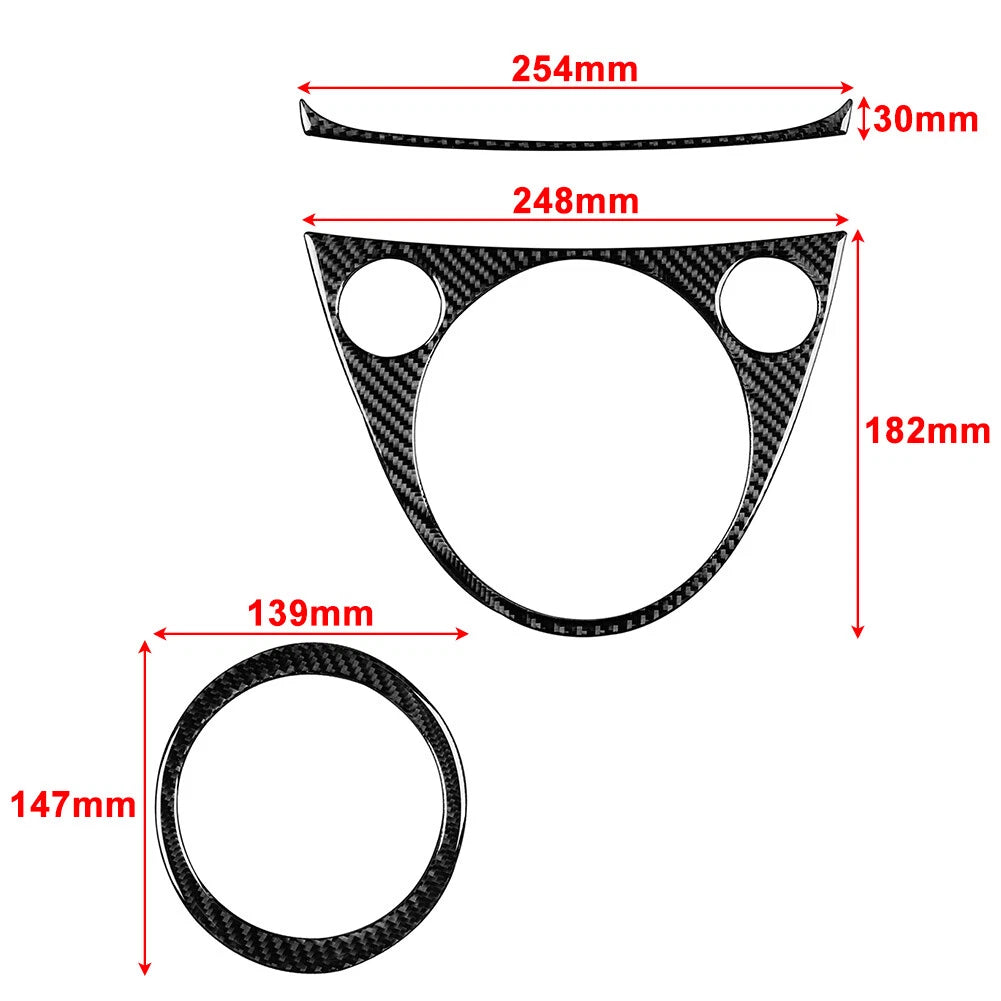 Carbon Fiber Gear Shift Panel Cover Trim for Fiat 500 (2012–2015)