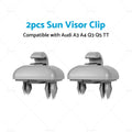 2X Sun Visor Clip Holder Hook for Audi A3 A4 Q3 Q5 TT (2010–2020) Grey
