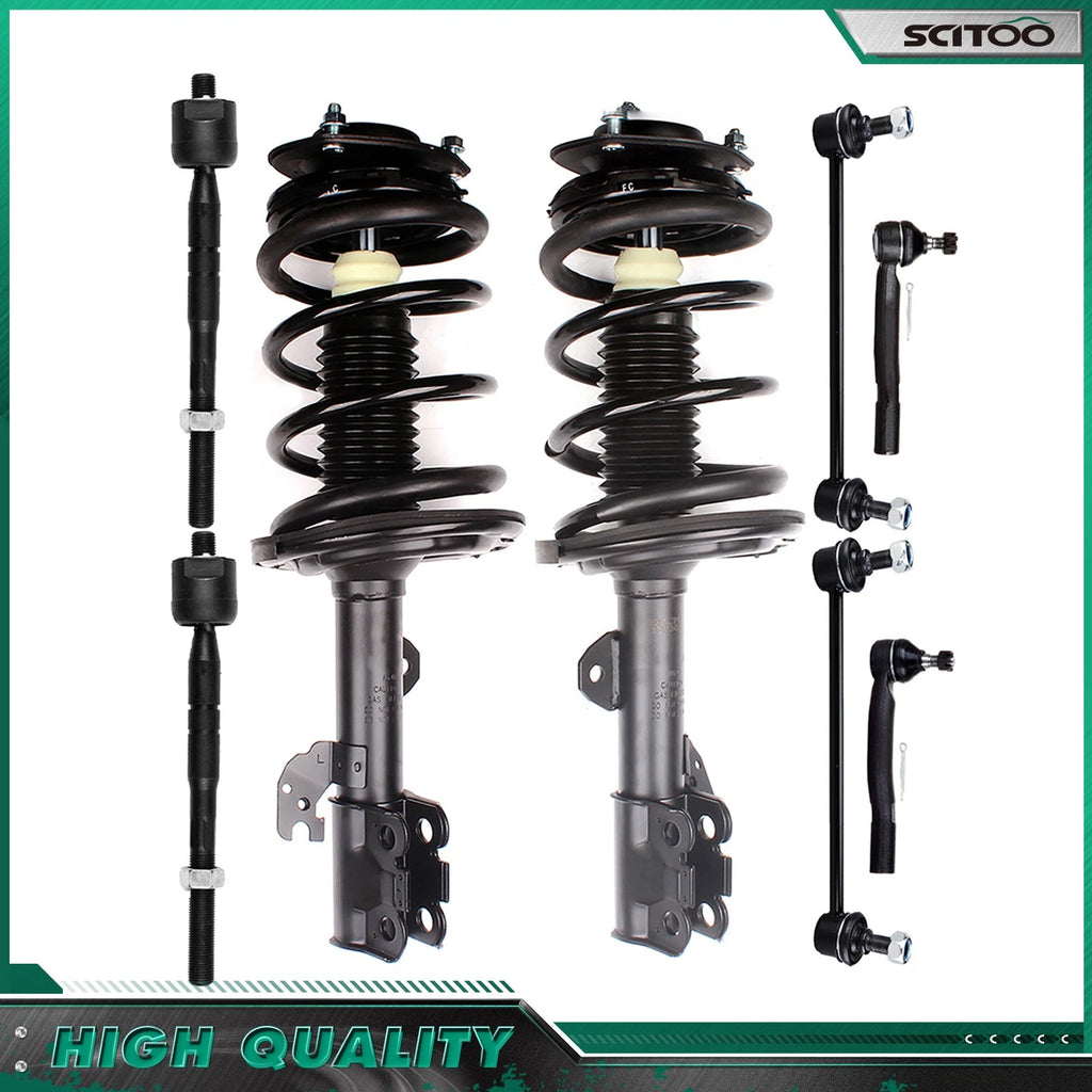 Front Strut Coil Spring Assembly Tierod Sway Bar Kit for Toyota Camry (2007–2011)
