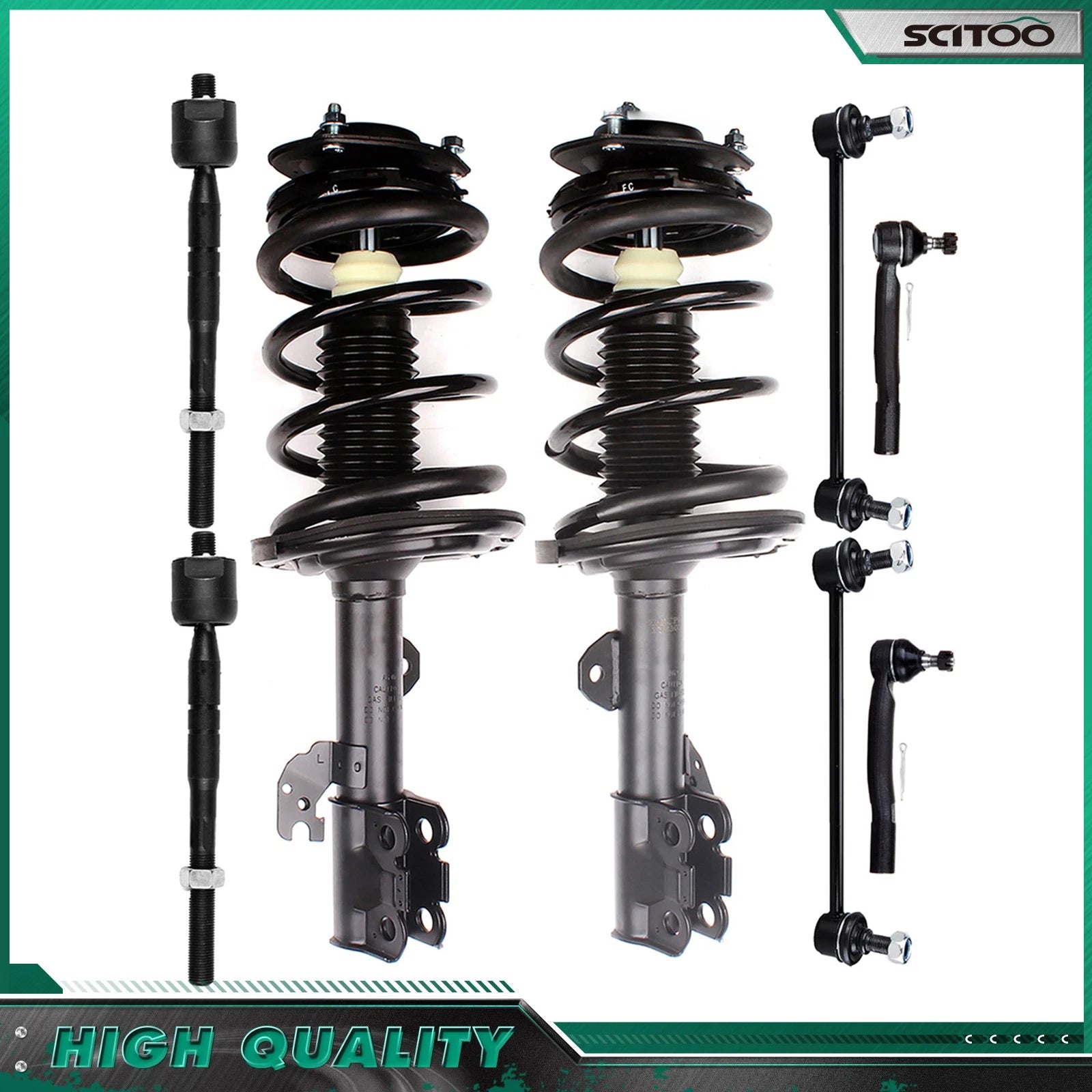 Front Strut Coil Spring Assembly Tierod Sway Bar Kit for Toyota Camry (2007–2011)