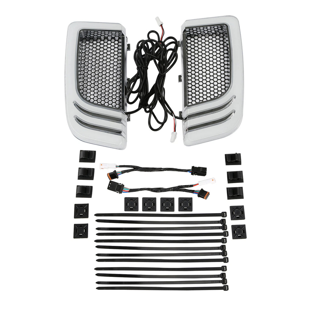 LED Turn Signals Fairing Lower Grilles for Harley Touring Road Glide (2014–2023)
