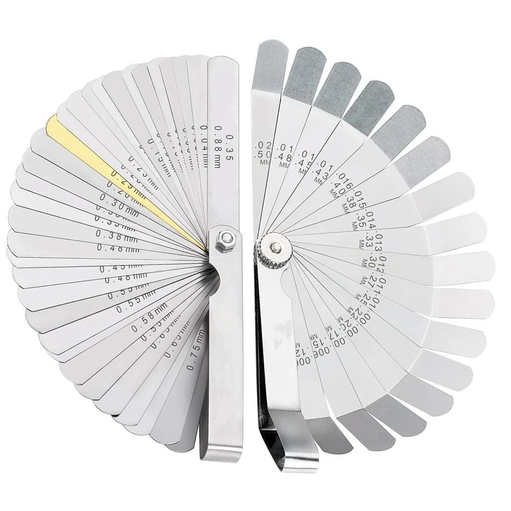 Feeler Gauge Set of 2 for DIY Projects (32 Sheet Straight & 16 Sheet Offset)