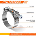 2.25'' Stainless Steel T-Bolt Clamps for Turbo Intake (Universal)