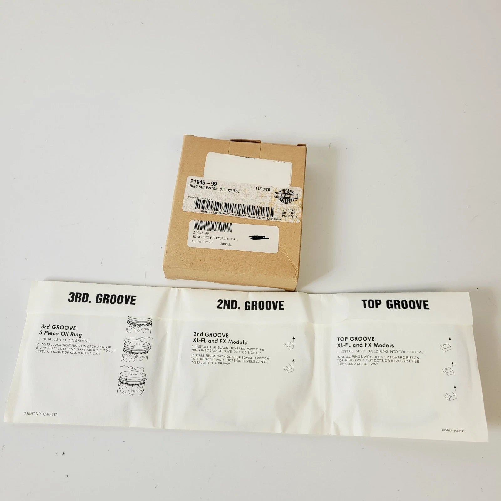 Set of 4 Piston Rings for Harley-Davidson Twin Cam 95ci (1999–2006) 21945-99