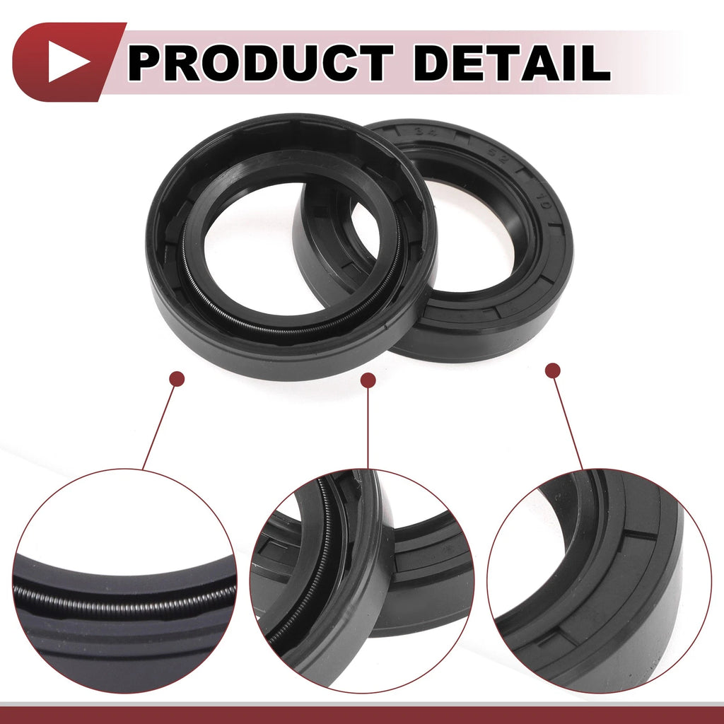 Set of 5 Rotary Shaft Oil Seals 34x52x10mm Nitrile Rubber 672668828663