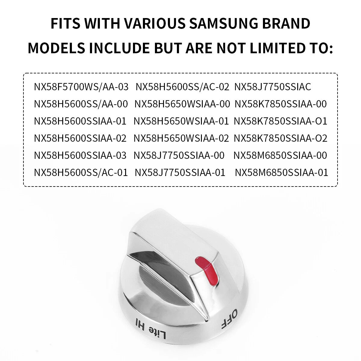 Range Burner Control Knob for Samsung Range
