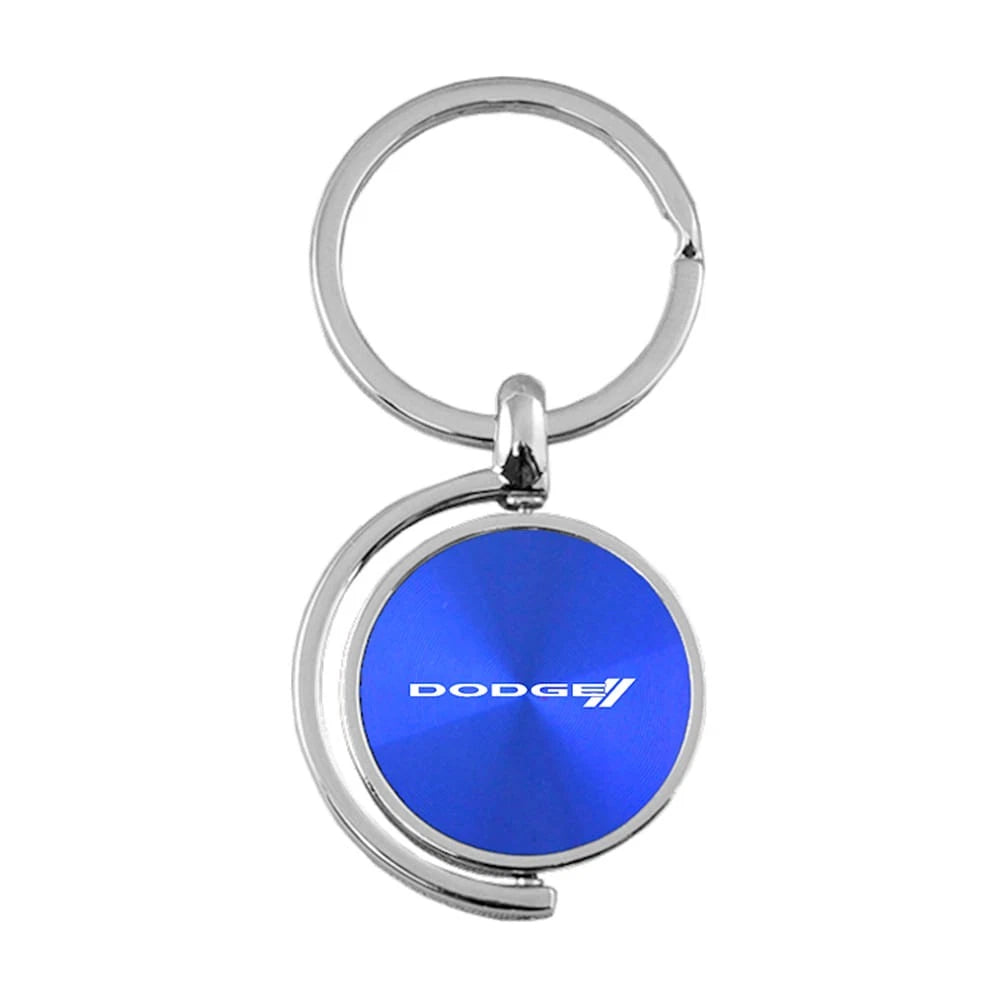 Stripe Logo on Blue Spinner Keychain - Officially Licensed for Dodge