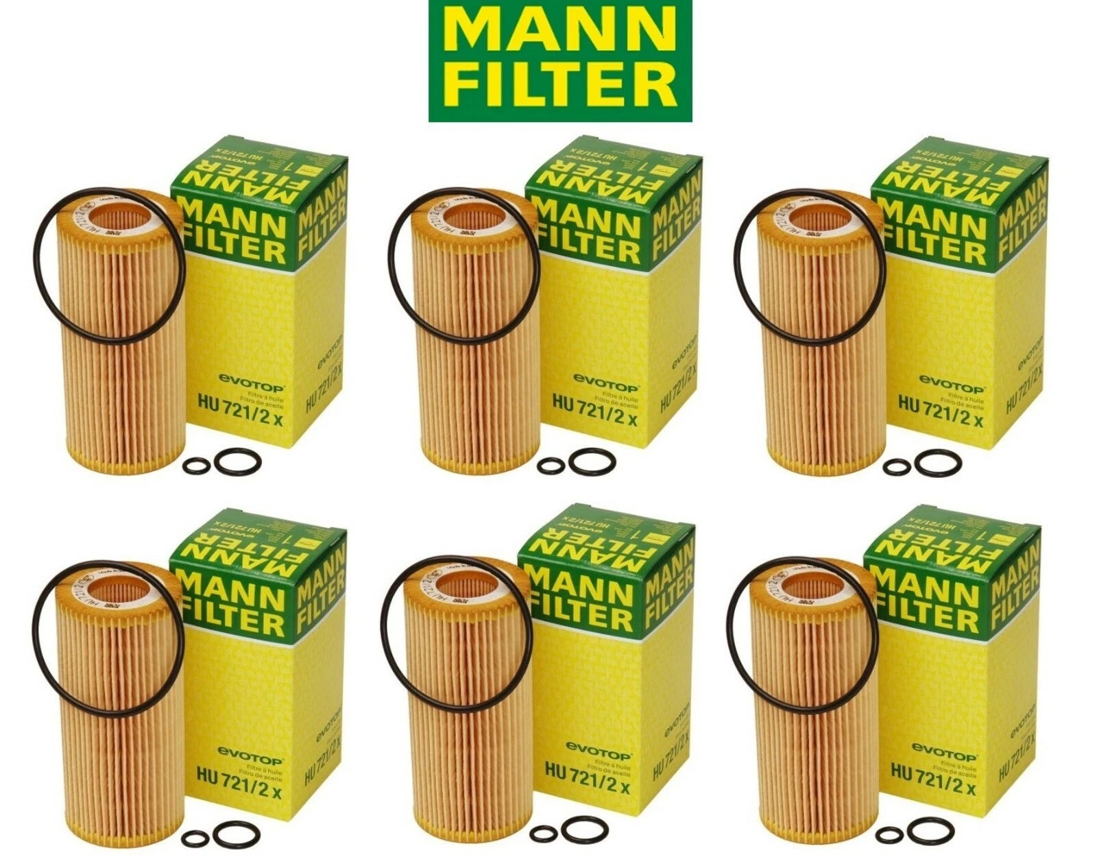 Set of 6 Engine Oil Filters for MB W211 S211 E320 L6 3.2 Turbo (2005–2006)