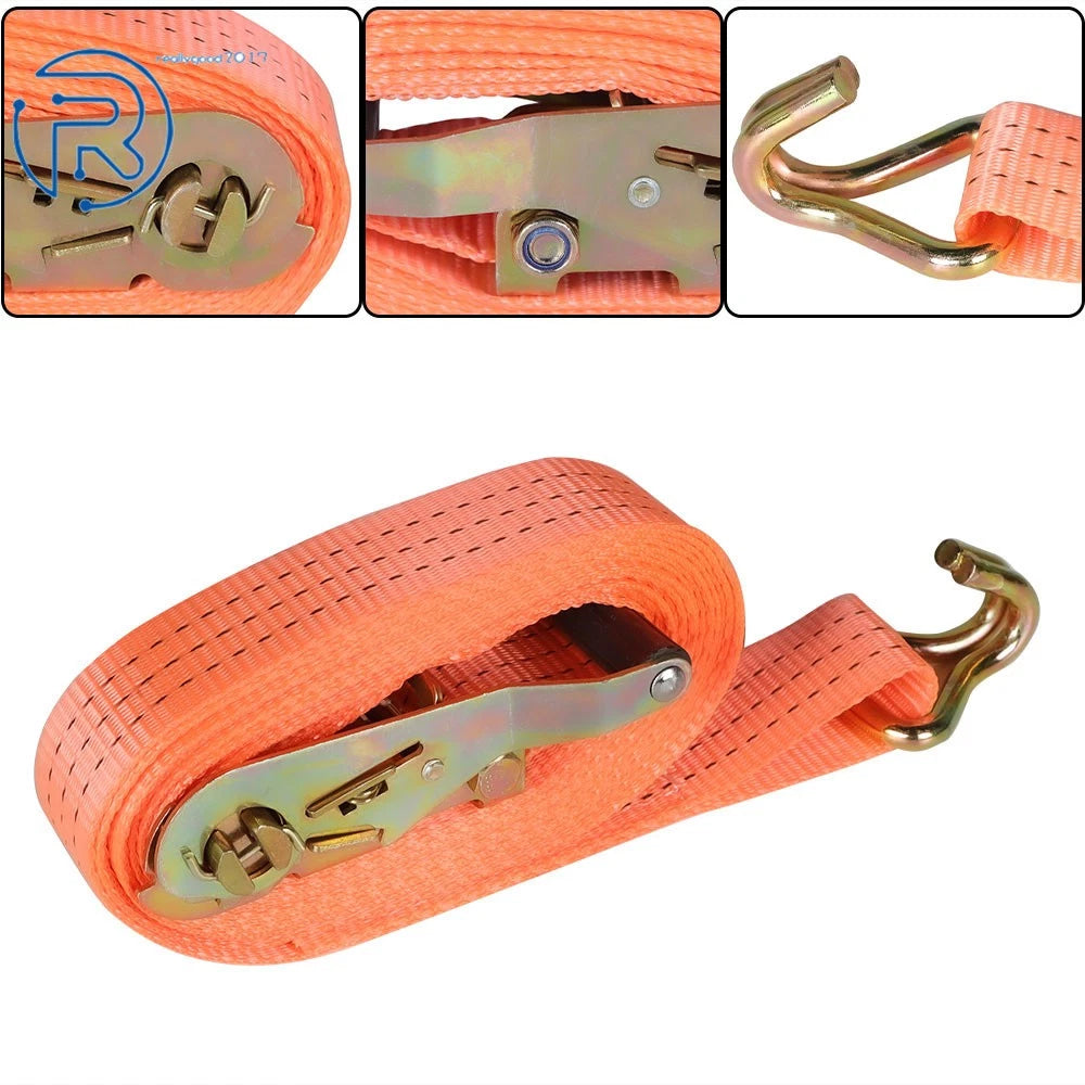 Set of 4 Ratchet Straps 1.5" × 20' 4000 lbs J Hook Heavy Duty Tie Downs