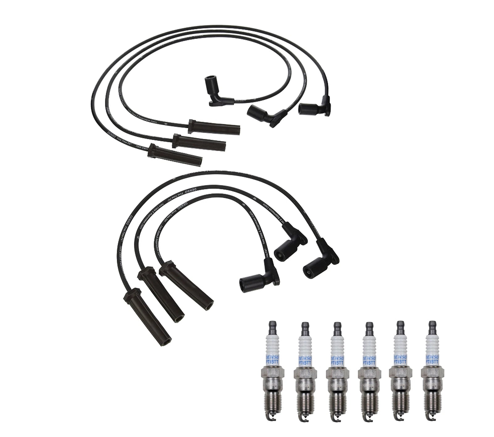 Denso Wire Set & Platinum Spark Plug Kit for Buick Chevy Saturn V6 (–)